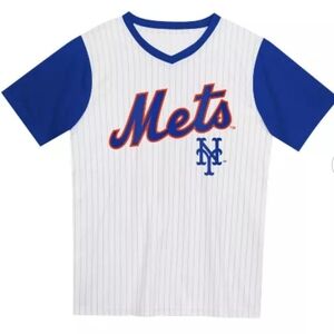 MLB New York Mets Pullover Jersey Fit, V Neck, Team Logo, Short Sleeve